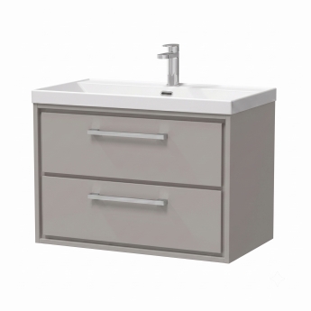 Delphi Lodge 800mm 2-Drawer Wall Hung Vanity Unit (inc Ceramic Basin) | Product Image