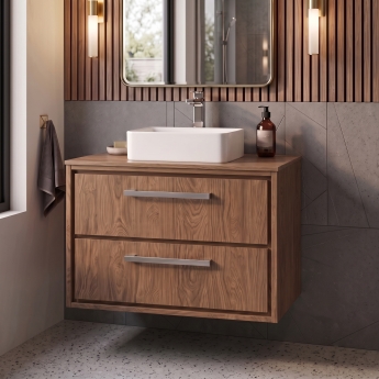 Delphi Lodge 800mm 2-Drawer Wall Hung Countertop Vanity Unit | Product Image