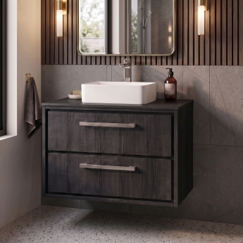 Delphi Lodge 800mm 2-Drawer Wall Hung Countertop Vanity Unit | Product Image