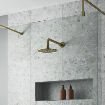 Delphi Loop Brushed Brass Dual Concealed Shower Set with Fixed Head