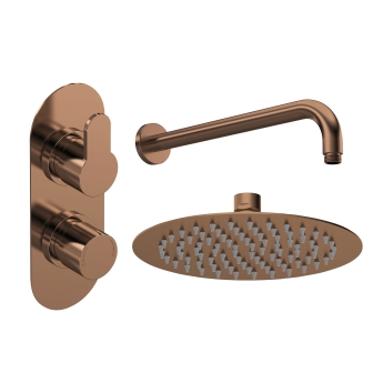 Delphi Loop Brushed Bronze Dual Concealed Shower Set with Fixed Head | Product Image