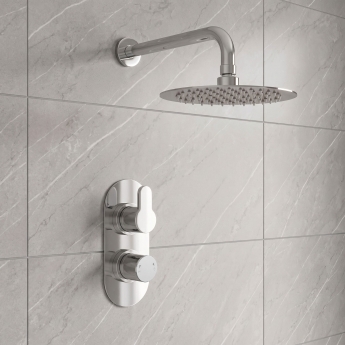 Delphi Loop Chrome Dual Concealed Shower Set with Fixed Head | Product Image