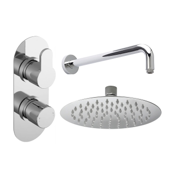 Delphi Loop Chrome Dual Concealed Shower Set with Fixed Head | Product Image