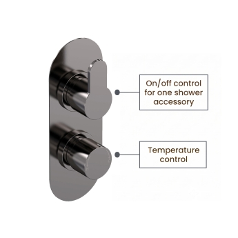 Delphi Loop Brushed Pewter Dual Concealed Shower Set with Fixed Head | Product Image