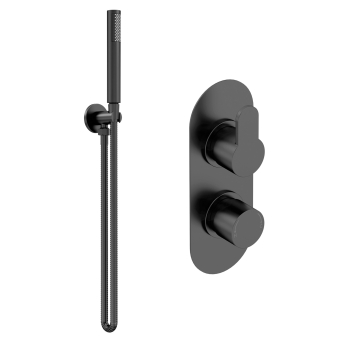 Delphi Loop Black Dual Concealed Shower Set with Handset and Bracket | Product Image