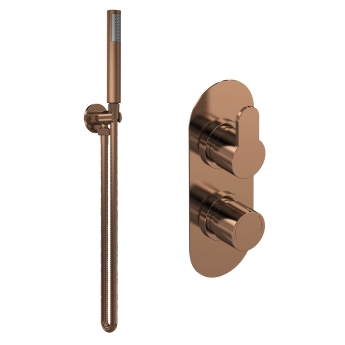 Delphi Loop Brushed Bronze Dual Concealed Shower Set with Handset and Bracket | Product Image