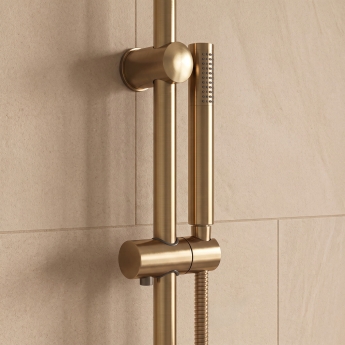 Delphi Loop Brushed Brass Dual Concealed Shower Set with Slide Rail Kit | Product Image