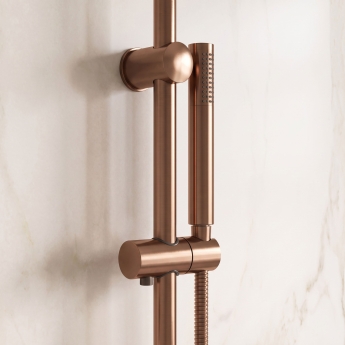 Delphi Loop Brushed Bronze Dual Concealed Shower Set with Fixed Head and Slide Rail Kit | Product Image