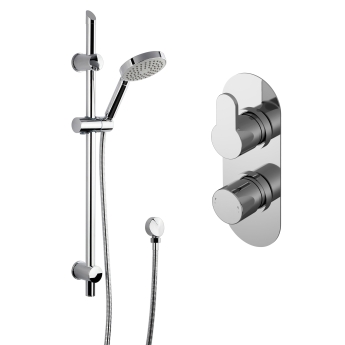 Delphi Loop Chrome Dual Concealed Shower Set with Slide Rail Kit | Product Image