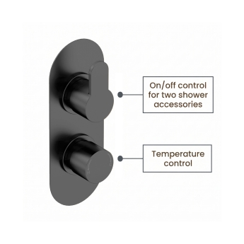 Delphi Loop Black Dual Concealed Shower Set with Fixed Head and Handset | Product Image
