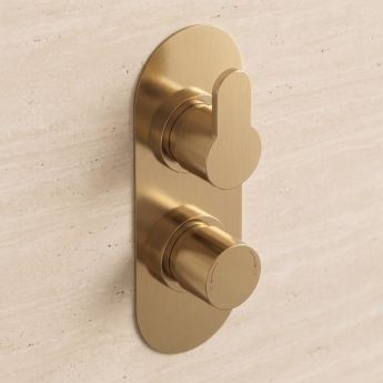 Delphi Loop Brushed Brass Dual Concealed Shower Set with Handset and Bracket | Product Image