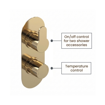 Delphi Loop Brushed Brass Dual Concealed Shower Set with Fixed Head and Handset | Product Image