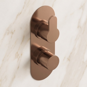 Delphi Loop Brushed Bronze Dual Concealed Shower Set with Fixed Head and Handset | Product Image
