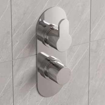 Delphi Loop Chrome Dual Concealed Shower Set with Fixed Head and Handset | Product Image