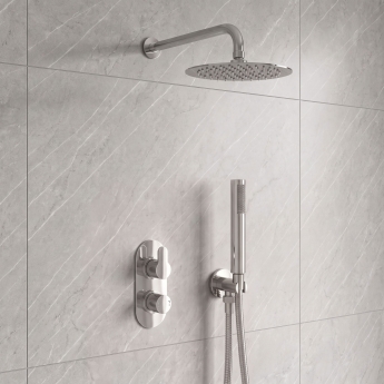 Delphi Loop Chrome Dual Concealed Shower Set with Fixed Head and Handset | Product Image