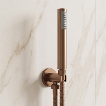Delphi Loop Brushed Bronze Dual Concealed Shower Set with Fixed Head and Handset | Product Image