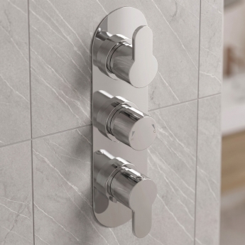 Delphi Loop Chrome Triple Concealed Shower Set with Fixed Head and Handset | Product Image