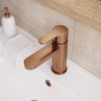Delphi Loop Brushed Bronze Mono Basin Mixer Tap (inc Press Top Waste) | Product Image