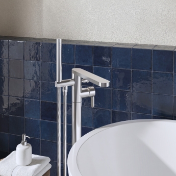 Delphi Loop Chrome Freestanding Bath Shower Mixer Tap (inc Kit) | Product Image