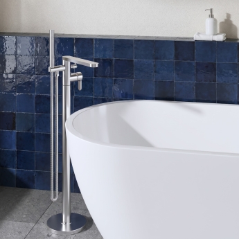 Delphi Loop Chrome Freestanding Bath Shower Mixer Tap (inc Kit) | Product Image
