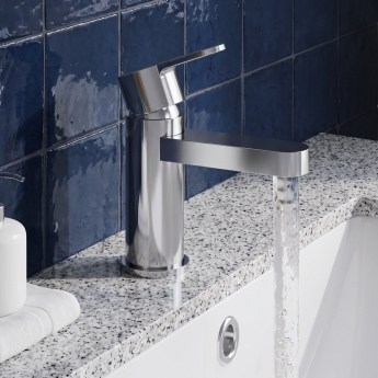 Delphi Loop Chrome Mini Mono Basin Mixer Tap (inc Press Top Waste) | Product Image