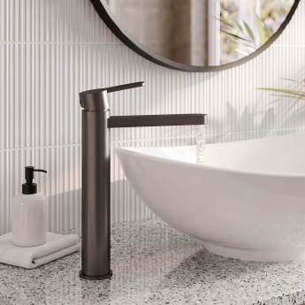 Delphi Loop Matt Black Tall Mono Basin Mixer Tap | Product Image