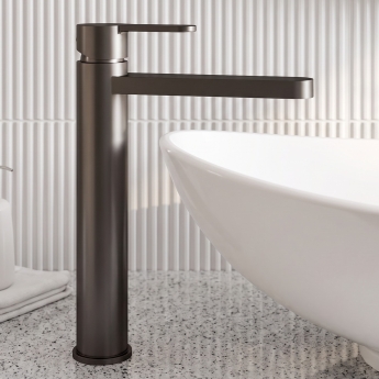 Delphi Loop Matt Black Tall Mono Basin Mixer Tap | Product Image