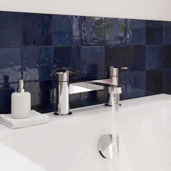 Delphi Loop Chrome Pillar Mounted Bath Filler Tap | Product Image