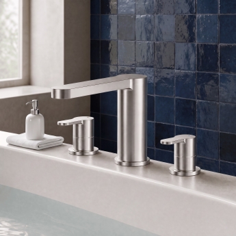 Delphi Loop Chrome 3-Hole Deck Mounted Bath Filler Tap | Product Image