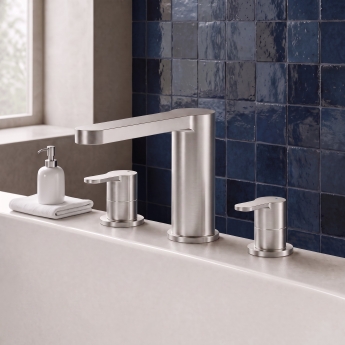 Delphi Loop Chrome 3-Hole Deck Mounted Bath Filler Tap | Product Image