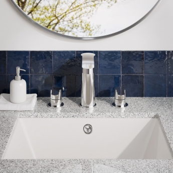 Delphi Loop Chrome 3-Hole Basin Mixer Tap (inc Pop-Up Waste) | Product Image