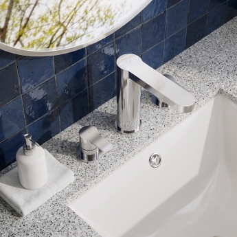 Delphi Loop Chrome 3-Hole Basin Mixer Tap (inc Pop-Up Waste) | Product Image