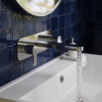 Delphi Loop Chrome 3-Hole Wall Mounted Basin Mixer Tap (inc Backplate) | Product Image