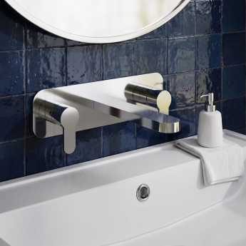 Delphi Loop Chrome 3-Hole Wall Mounted Basin Mixer Tap (inc Backplate) | Product Image
