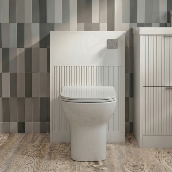 Delphi Lyra Satin White 500mm Back to Wall Toilet WC Unit | Product Image