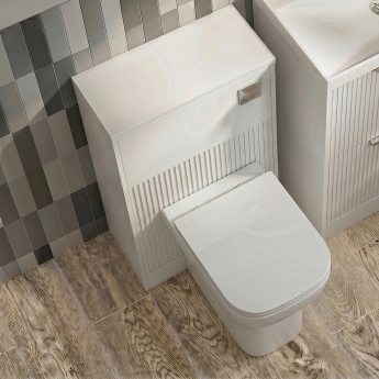 Delphi Lyra Satin White 500mm Back to Wall Toilet WC Unit | Product Image