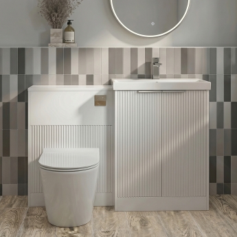 Delphi Lyra Satin White 1000mm 2-Door Waterproof Bathroom Furniture Combination Unit | Product Image