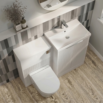 Delphi Lyra Satin White 1100mm 2-Door Waterproof Bathroom Furniture Combination Unit | Product Image