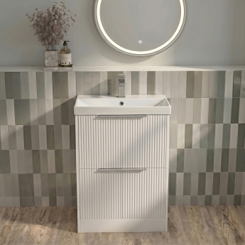 Delphi Lyra Satin White 1100mm 2-Drawer Waterproof Bathroom Furniture Combination Unit | Product Image