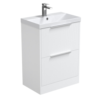 Delphi Lyra Satin White 1100mm 2-Drawer Waterproof Bathroom Furniture Combination Unit | Product Image
