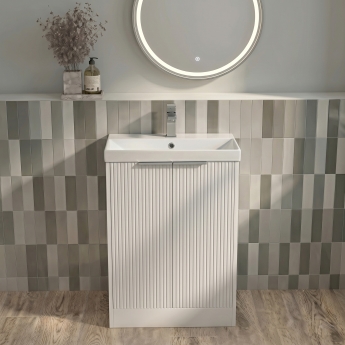 Delphi Lyra Satin White 1100mm 2-Door Waterproof Bathroom Furniture Combination Unit | Product Image