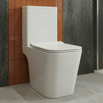 Delphi Magnum Rimless Open Back Close Coupled Toilet (inc Soft Close Slim Seat) | Product Image