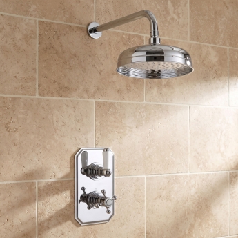 Delphi Marston Thermostatic Dual Concealed Mixer Shower with Fixed Shower Head - Chrome | Product Image