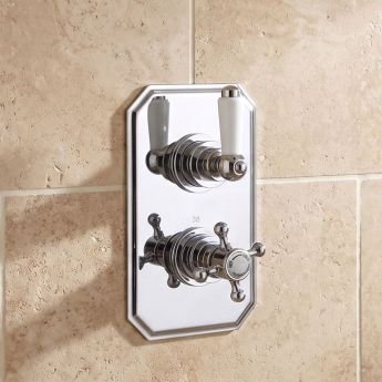Delphi Marston Thermostatic Dual Concealed Mixer Shower with Fixed Shower Head - Chrome | Product Image