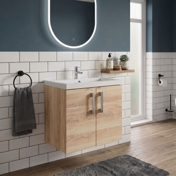 Delphi Modulo 600mm 2-Door Wall Hung Vanity Unit (inc Basin) | Product Image