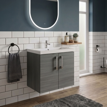 Delphi Modulo 600mm 2-Door Wall Hung Vanity Unit (inc Basin) | Product Image