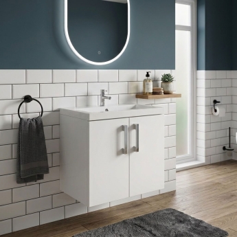 Delphi Modulo 600mm 2-Door Wall Hung Vanity Unit (inc Basin) | Product Image