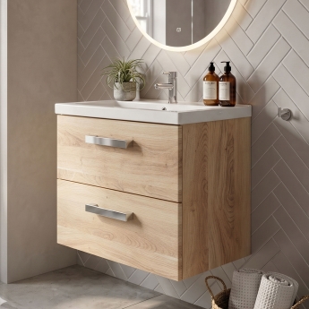 Delphi Modulo 600mm 2-Drawer Wall Hung Vanity Unit (inc Basin) | Product Image