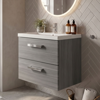 Delphi Modulo 600mm 2-Drawer Wall Hung Vanity Unit (inc Basin) | Product Image