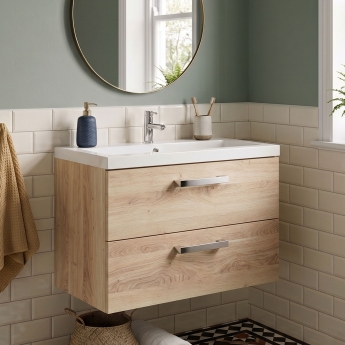 Delphi Modulo 800mm 2-Drawer Wall Hung Vanity Unit (inc Basin) | Product Image